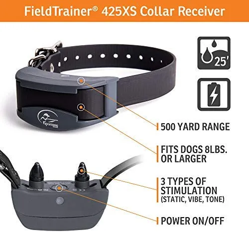 SportDOG Brand 425 - Collar electrónico con control remoto (500 yardas, estático, vibratorio y tono, impermeable, recargable, incluye nueva serie X), Original (versión antigua), Negro