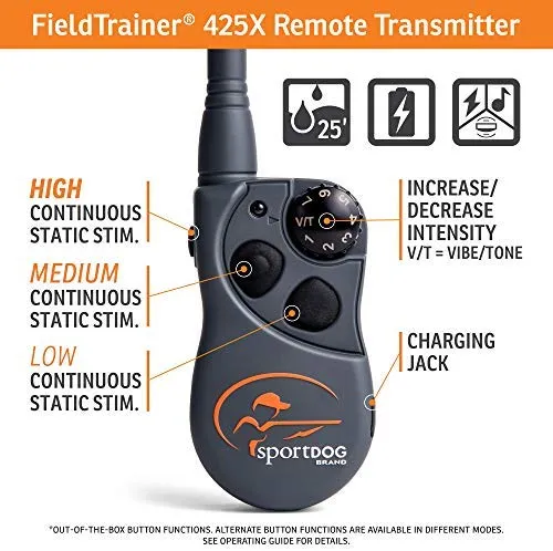 SportDOG Brand 425 - Collar electrónico con control remoto (500 yardas, estático, vibratorio y tono, impermeable, recargable, incluye nueva serie X), Original (versión antigua), Negro