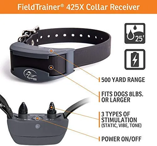 SportDOG Brand 425 - Collar electrónico con control remoto (500 yardas, estático, vibratorio y tono, impermeable, recargable, incluye nueva serie X), Original (versión antigua), Negro