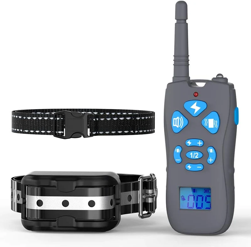 DELOMO Collar de choque para perro, collar de entrenamiento para perro con mando a distancia, IP67 impermeable collar eléctrico para perros con 3 modos de entrenamiento, 550 yardas de rango remoto collar de entrenamiento para perro