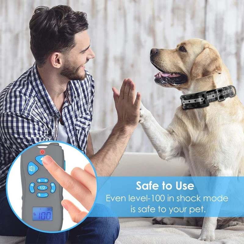DELOMO Collar de choque para perro, collar de entrenamiento para perro con mando a distancia, IP67 impermeable collar eléctrico para perros con 3 modos de entrenamiento, 550 yardas de rango remoto collar de entrenamiento para perro