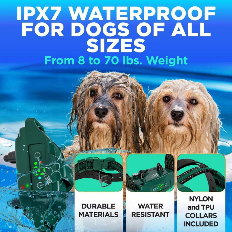 [Actualizado 2020] Bark Collar Profesional Dual Vibración Motor - No-Shock Humane V7 para perros pequeños y medianos - Chipset recargable - Collar antiladridos para detener ladridos impermeable - Control seguro de mascotas