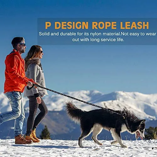 Correa para perro resistente, especialmente para perros grandes de hasta 150 libras, 6 pies, reflectante para entrenamiento, absorción de golpes, correa elástica con hebilla para cinturón de seguridad de coche, 2 asas acolchadas para control adicional