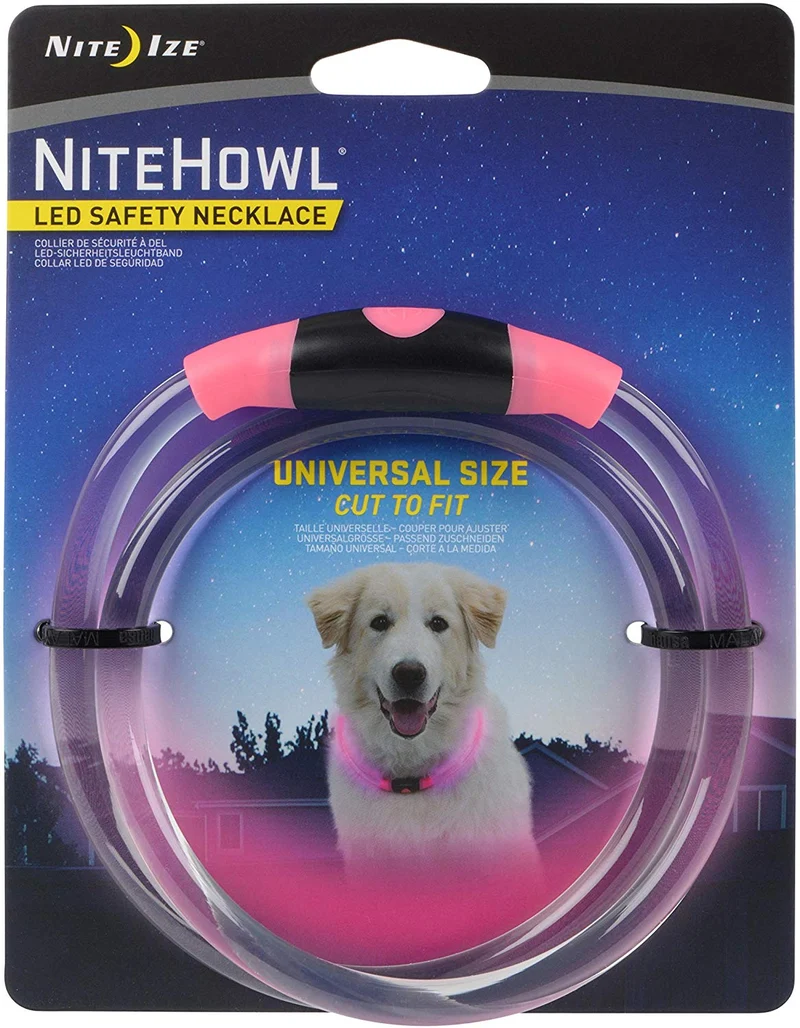 NiteHowl LED Safety Necklace, Universal, Reusable Visibility Necklace for Pets