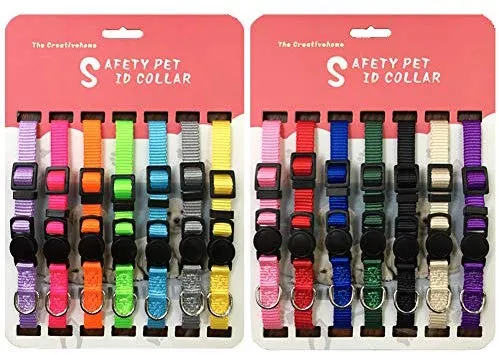 Blaoicni Puppy ID Collar Identification Soft Nylon Adjustable Breakaway Safety Whelping Litter Collars for Newborn Pets with Record Keeping Charts