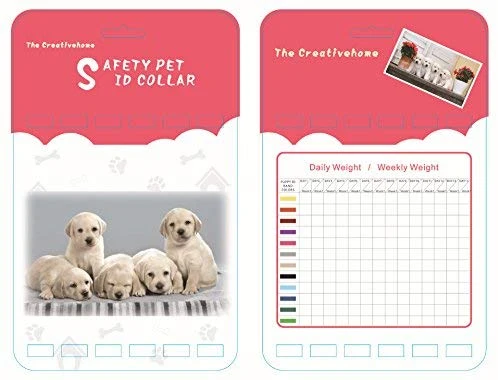 Blaoicni Puppy ID Collar Identification Soft Nylon Adjustable Breakaway Safety Whelping Litter Collars for Newborn Pets with Record Keeping Charts