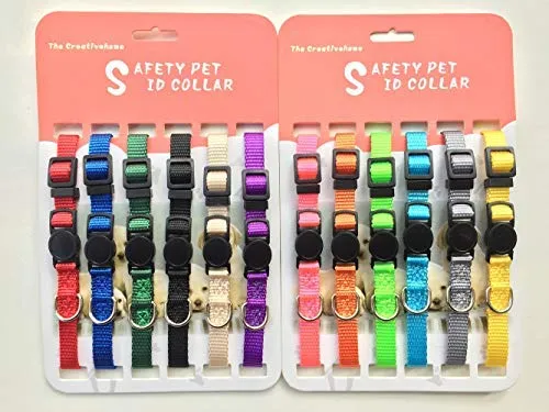 Blaoicni Puppy ID Collar Identification Soft Nylon Adjustable Breakaway Safety Whelping Litter Collars for Newborn Pets with Record Keeping Charts