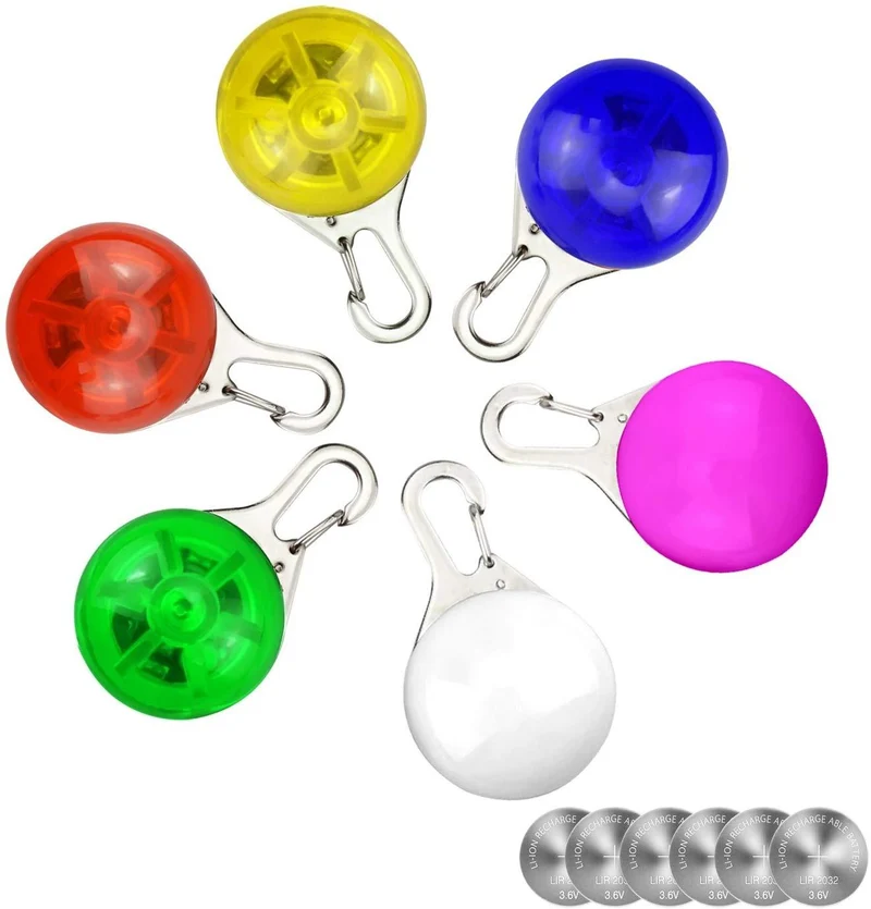 6 Pack impermeable SpotLit perro/gato collar Luz, Luces LED de seguridad para perros y gatos, resistente a la intemperie Light Up Perro Cuello con 3 modos de parpadeo, con 6 Extra Baterías de reemplazo, 6 unidades