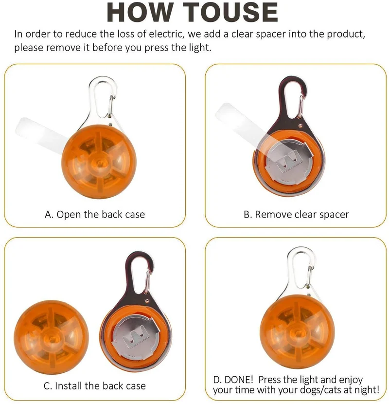 6 Pack impermeable SpotLit perro/gato collar Luz, Luces LED de seguridad para perros y gatos, resistente a la intemperie Light Up Perro Cuello con 3 modos de parpadeo, con 6 Extra Baterías de reemplazo, 6 unidades