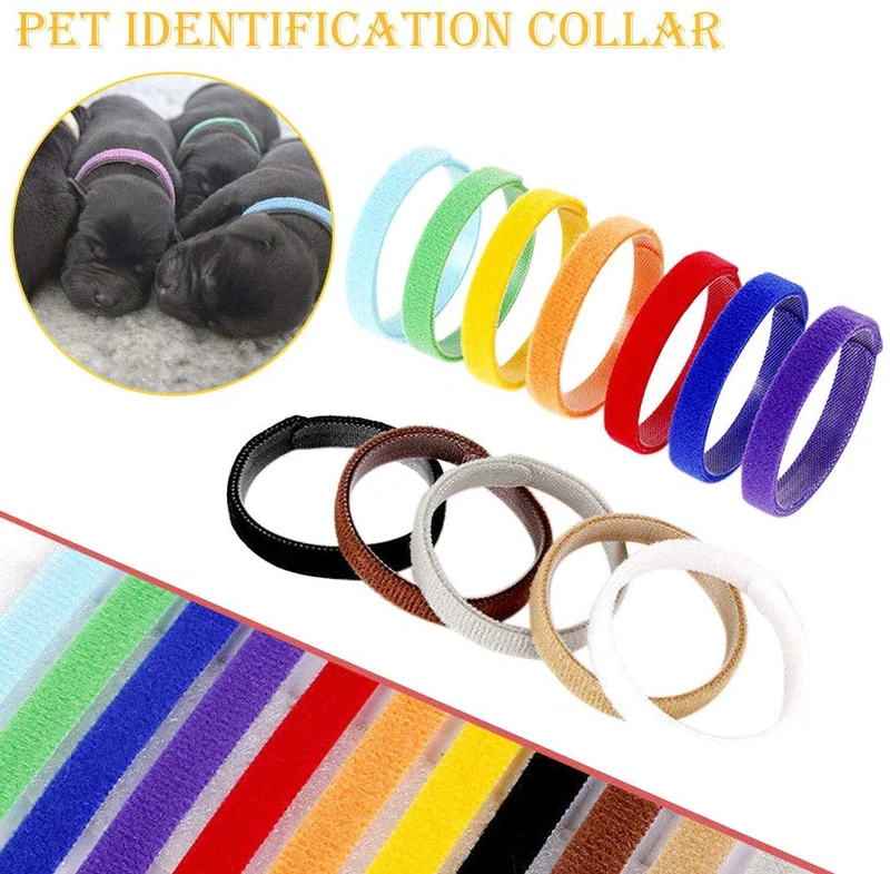 Floranea - 12 collares para cachorros de doble cara, multicolor, ajustables, reutilizables, cómodos, de tela suave, para perros pequeños, mascotas, gatos, recién nacidos, gatitos