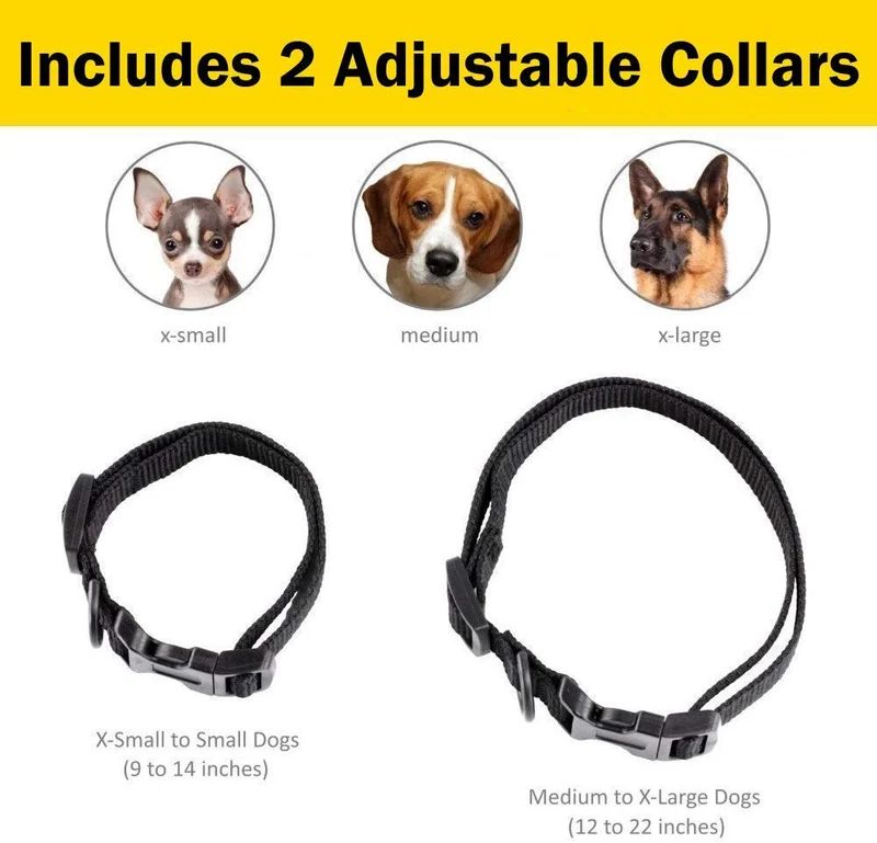 eXuby Collar de Golpe para Perros Pequeños con Mando a Distancia - Incluye 2 Collares (Pequeño y Mediano) + Entrenamiento Gratis Clicker Perro - 3 Modos (Sonido, vibración y Golpeo) - Ahorra dinero con Baterías Recargables