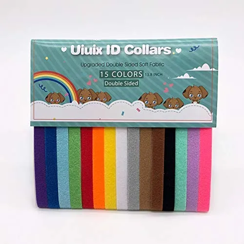 Uiuix - Collar para cachorro de 15 colores con doble cara, suave y ajustable
