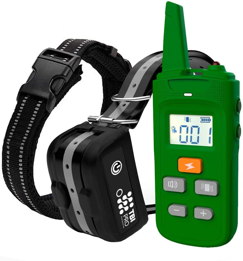 TBI Pro Professional K9 - Collar de entrenamiento para perro con mando a distancia de largo alcance con control de vibración, recargable y totalmente impermeable IPX7 para perros pequeños, medianos, grandes, todas las razas