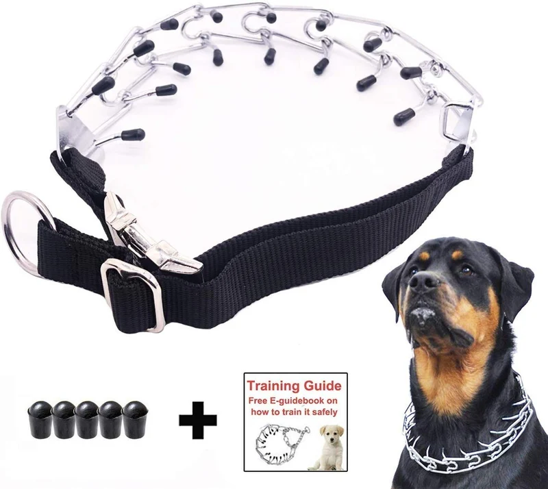 Mayerzon Collar de entrenamiento para perro, acero inoxidable, con puntas cómodas