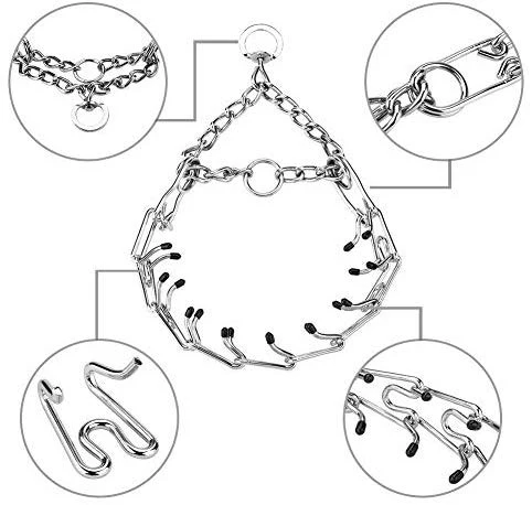 Mayerzon Collar de entrenamiento para perro, acero inoxidable, con puntas cómodas