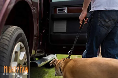 Cinturón de seguridad para perro, material resistente, incluyendo anexo de giro sin enredos, mosquetón y barra apego. De Mighty Paw