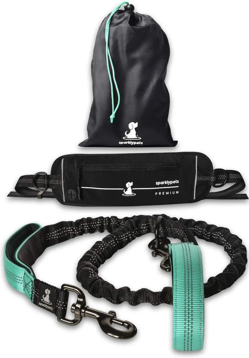 SparklyPets Hands-Free Dog Leash for Medium and Large Dogs – Professional Harness with Reflective Stitches for Training, Walking, Jogging and Running Your Pet