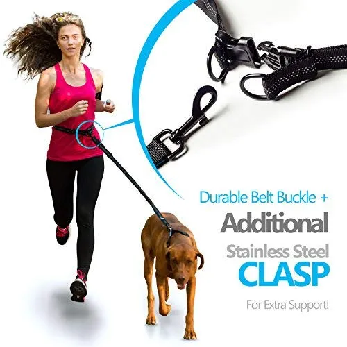 SparklyPets Hands-Free Dog Leash for Medium and Large Dogs – Professional Harness with Reflective Stitches for Training, Walking, Jogging and Running Your Pet
