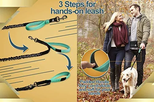 SparklyPets Hands-Free Dog Leash for Medium and Large Dogs – Professional Harness with Reflective Stitches for Training, Walking, Jogging and Running Your Pet