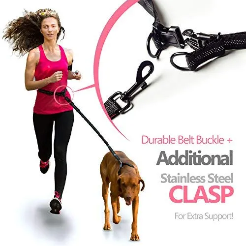 SparklyPets Hands-Free Dog Leash for Medium and Large Dogs – Professional Harness with Reflective Stitches for Training, Walking, Jogging and Running Your Pet