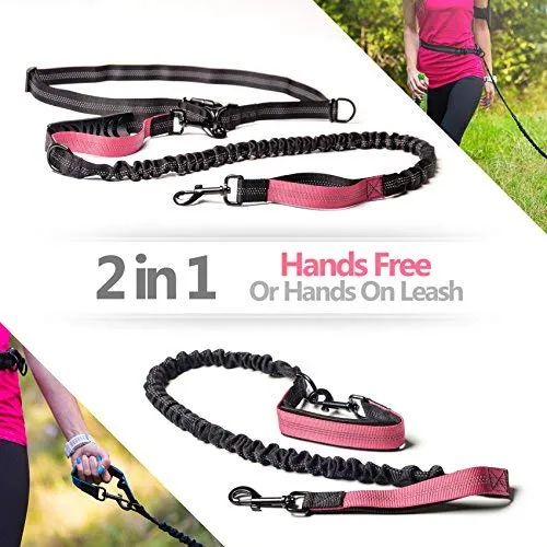 SparklyPets Hands-Free Dog Leash for Medium and Large Dogs – Professional Harness with Reflective Stitches for Training, Walking, Jogging and Running Your Pet