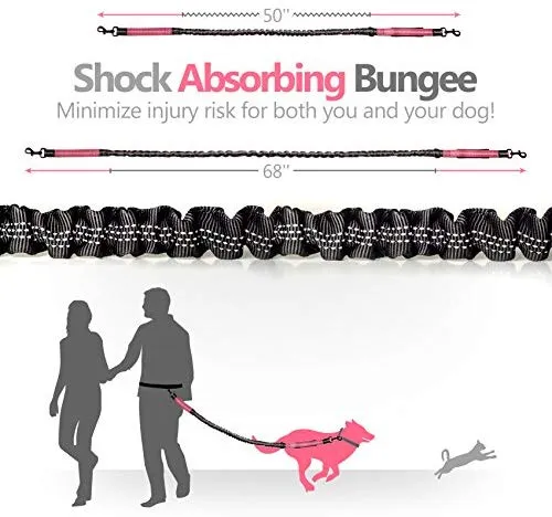 SparklyPets Hands-Free Dog Leash for Medium and Large Dogs – Professional Harness with Reflective Stitches for Training, Walking, Jogging and Running Your Pet