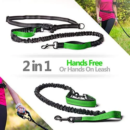 SparklyPets Hands-Free Dog Leash for Medium and Large Dogs – Professional Harness with Reflective Stitches for Training, Walking, Jogging and Running Your Pet