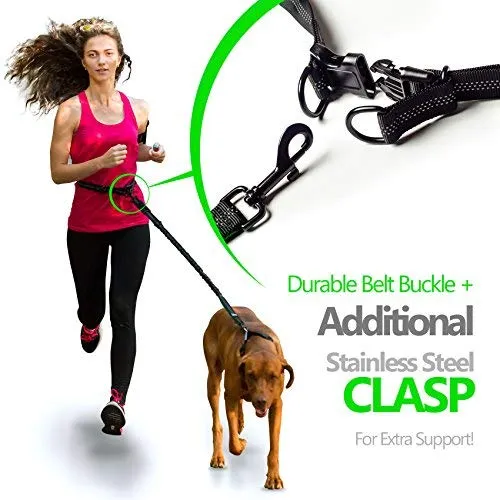 SparklyPets Hands-Free Dog Leash for Medium and Large Dogs – Professional Harness with Reflective Stitches for Training, Walking, Jogging and Running Your Pet