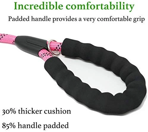 iYoShop - Correa para perro con asa acolchada cómoda y hebras altamente reflectantes para perros medianos y grandes