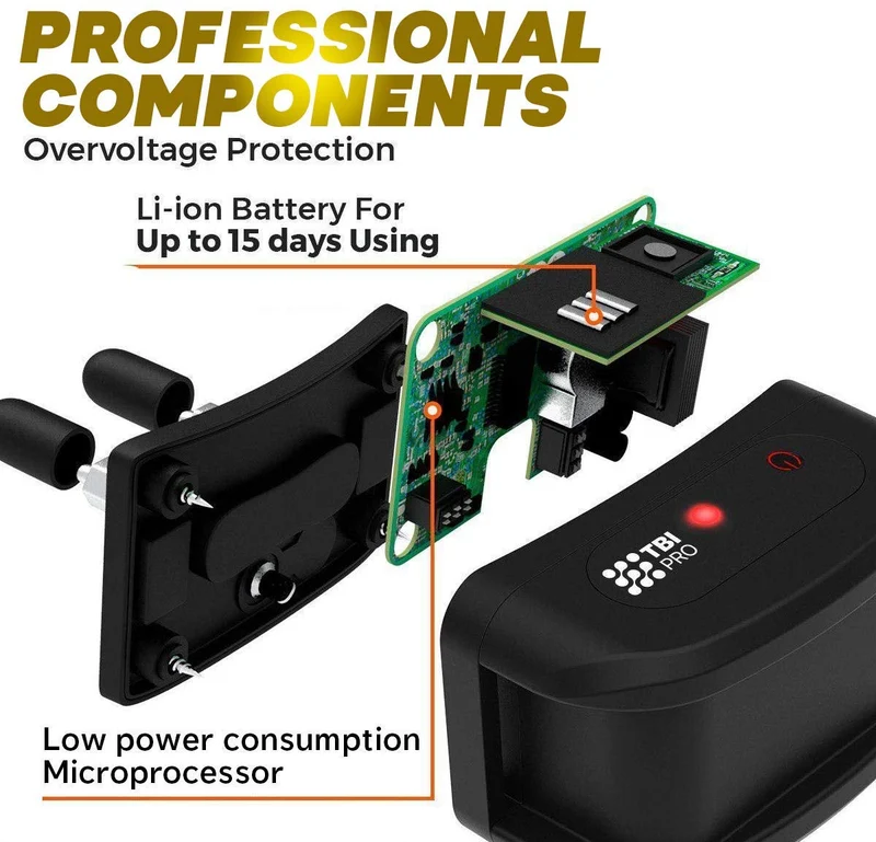 TBI Pro - Collar de entrenamiento profesional para perros con mando a distancia (1600 pies)