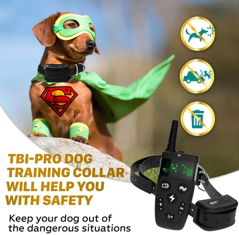 TBI Pro - Collar de entrenamiento profesional para perros con mando a distancia (1600 pies)