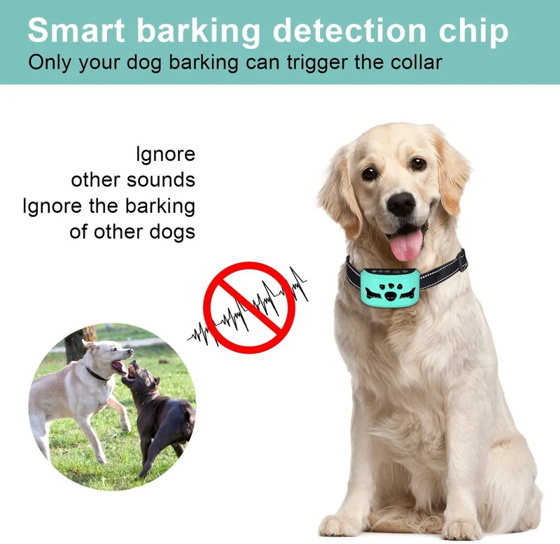 AHJDL Collar de corteza para perro, ¡evita que los perros ladren rápido! Dispositivos anti ladridos seguros para entrenamiento de control de cuellos, pequeños, medianos y grandes mascotas disuasorio