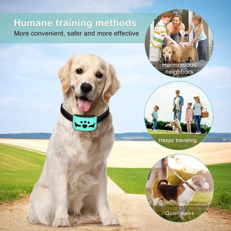 AHJDL Collar de corteza para perro, ¡evita que los perros ladren rápido! Dispositivos anti ladridos seguros para entrenamiento de control de cuellos, pequeños, medianos y grandes mascotas disuasorio