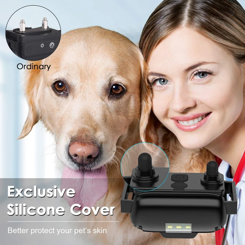 Slopehill Dog Training Collar, Waterproof Dog Shock Collar with Remote, Rechargeable Dog Collar with Vibration, Beep Shock Modes, Adjustable