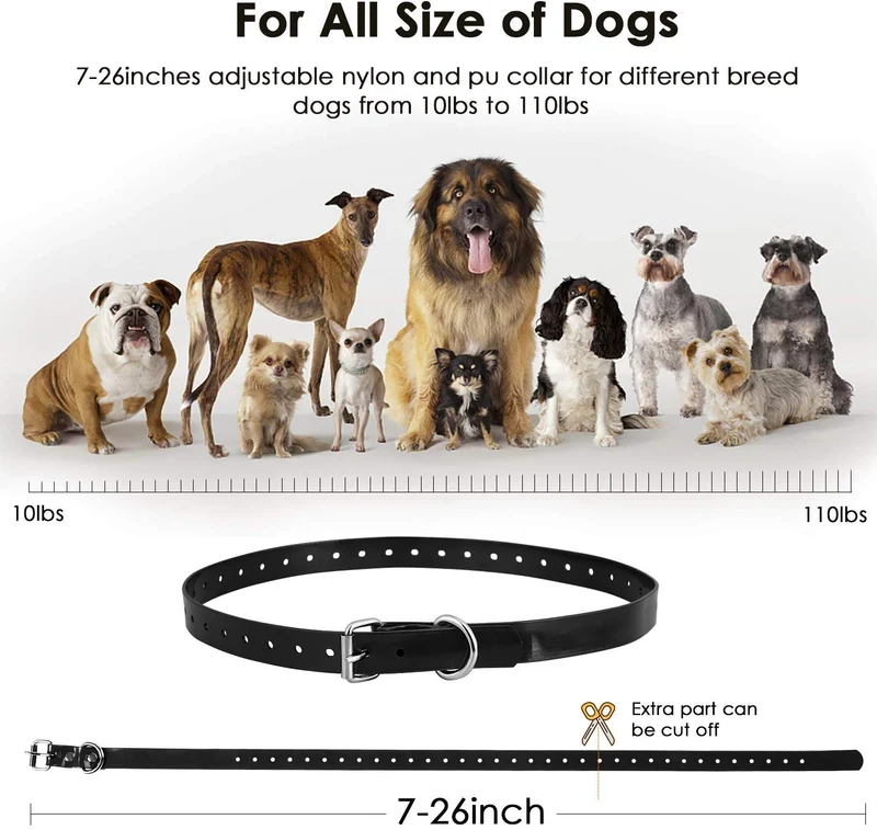 Slopehill Dog Training Collar, Waterproof Dog Shock Collar with Remote, Rechargeable Dog Collar with Vibration, Beep Shock Modes, Adjustable