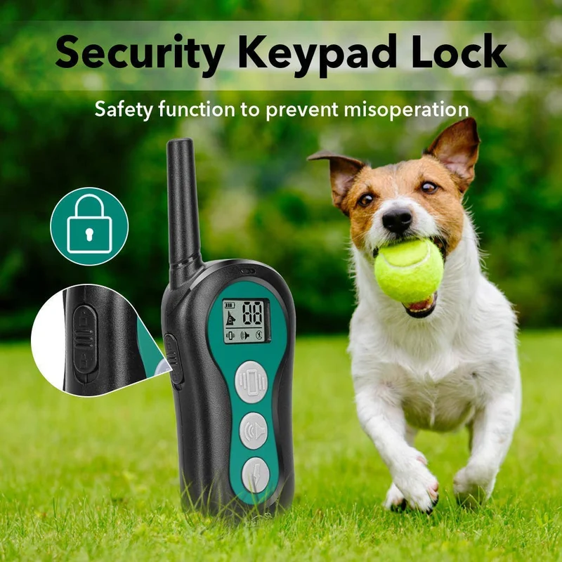 Collar de entrenamiento para perros – 1000 pies recargable collar de choque con mando a distancia, 3 modos de entrenamiento, 0 ~ 99 niveles de pitido y vibración y choque, no daña el cuello de choque impermeable para perros, apto para perros pequeños y me