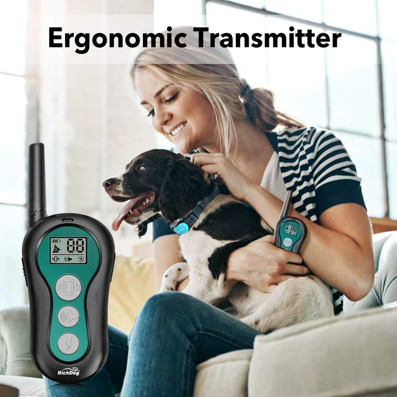 Collar de entrenamiento para perros – 1000 pies recargable collar de choque con mando a distancia, 3 modos de entrenamiento, 0 ~ 99 niveles de pitido y vibración y choque, no daña el cuello de choque impermeable para perros, apto para perros pequeños y me