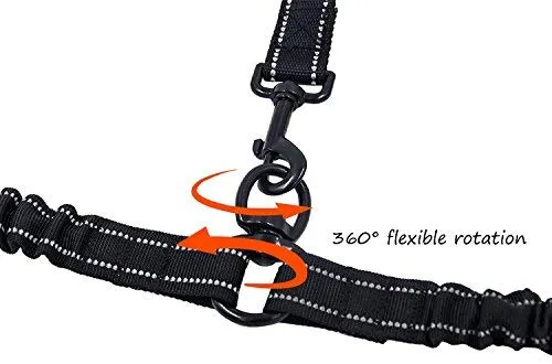 Correa doble para perro, doble correa para perro, giro de 360°, no enreda, correa doble para caminar y entrenamiento, cómoda correa reflectante que absorbe los golpes, para dos perros con dispensador de bolsas de basura y clicker de entrenamiento para per