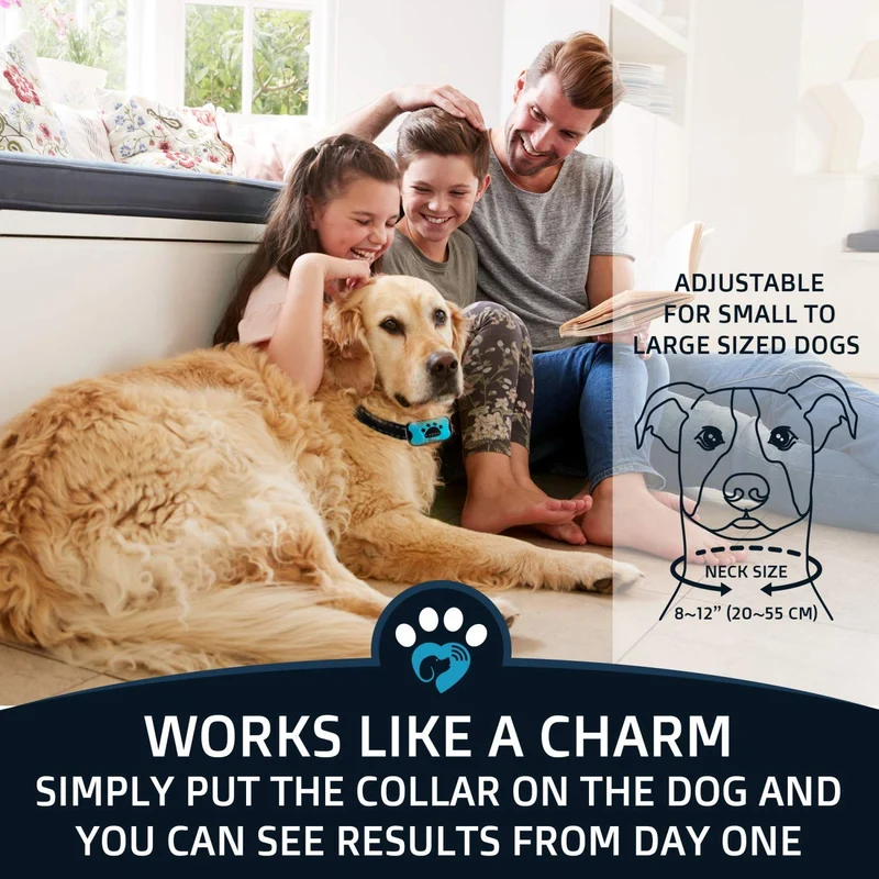 Collar antiladridos PawPets – sin choque para perro – Humane con vibración y sonido ladrido collar para perros pequeños, medianos y grandes, de 5 – 110 libras – paquete de 2 – ideal como regalo