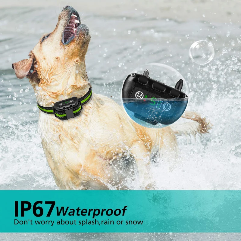 Collar de corteza sin corteza recargable, antiladridos con sensibilidad ajustable y vibración de intensidad y sin daño y corteza de choque para perros pequeños y medianos, grandes