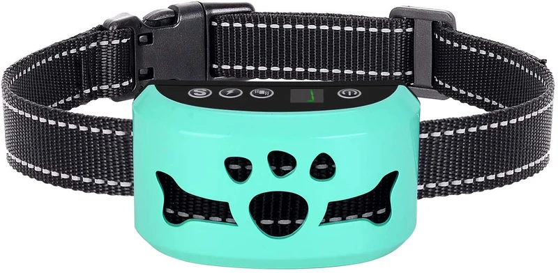 Collar para perro sin ladridos con detección inteligente de vibración y golpes inofensivos – Dispositivo recargable antiladridos para perros pequeños, medianos y grandes