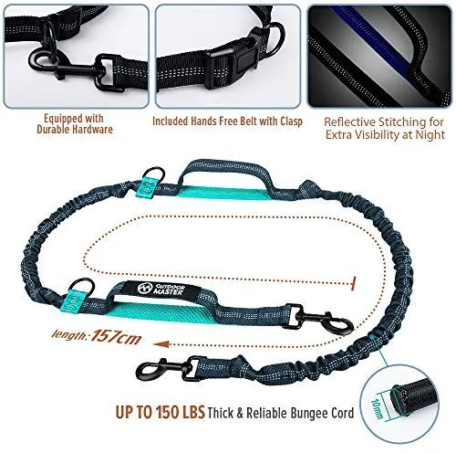 Correa de cuerda elástica para perros Outdoormaster; para mayor seguridad y comodidad de su perro.