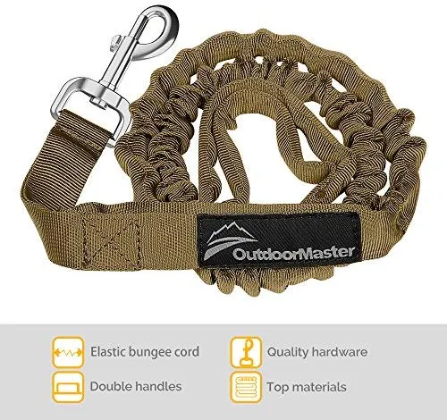 Correa de cuerda elástica para perros Outdoormaster; para mayor seguridad y comodidad de su perro.