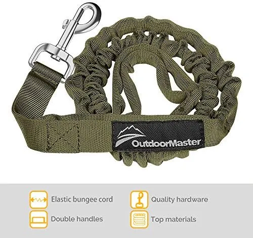 Correa de cuerda elástica para perros Outdoormaster; para mayor seguridad y comodidad de su perro.