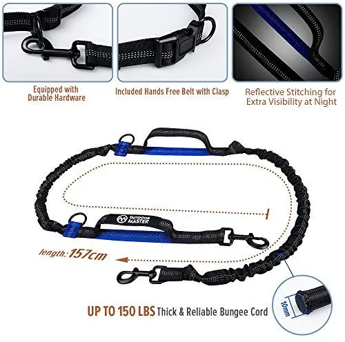 Correa de cuerda elástica para perros Outdoormaster; para mayor seguridad y comodidad de su perro.