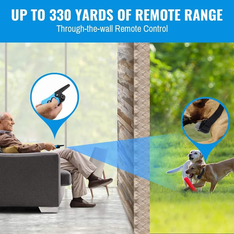 Collar de entrenamiento para perros – Recargable a distancia para perros pequeños, medianos, grandes con 3 modos correctivos de entrenamiento remoto, golpes, vibración, pitido, 100% impermeable E-collar entrenador