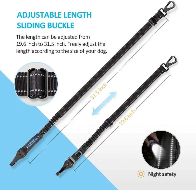 IOKHEIRA Cinturón de seguridad para perro, 3 en 1, ajustable, para mascotas, perros, gatos, coche, cinturón de seguridad de tela de nailon resistente, arnés de cinturón de seguridad para vehículos para viajes y uso diario
