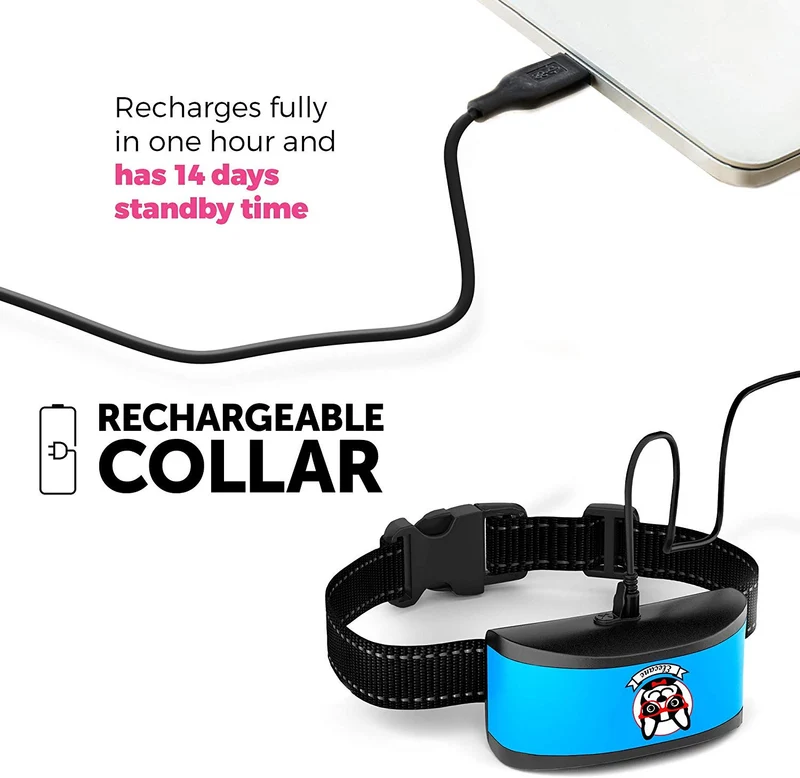 Collar pequeño para perro recargable, antiladridos para perros pequeños – el más pequeño más humano para dejar de ladrar – el collar de entrenamiento de perro sin corteza de choque impermeable – Dispositivo seguro de control de corteza para mascotas