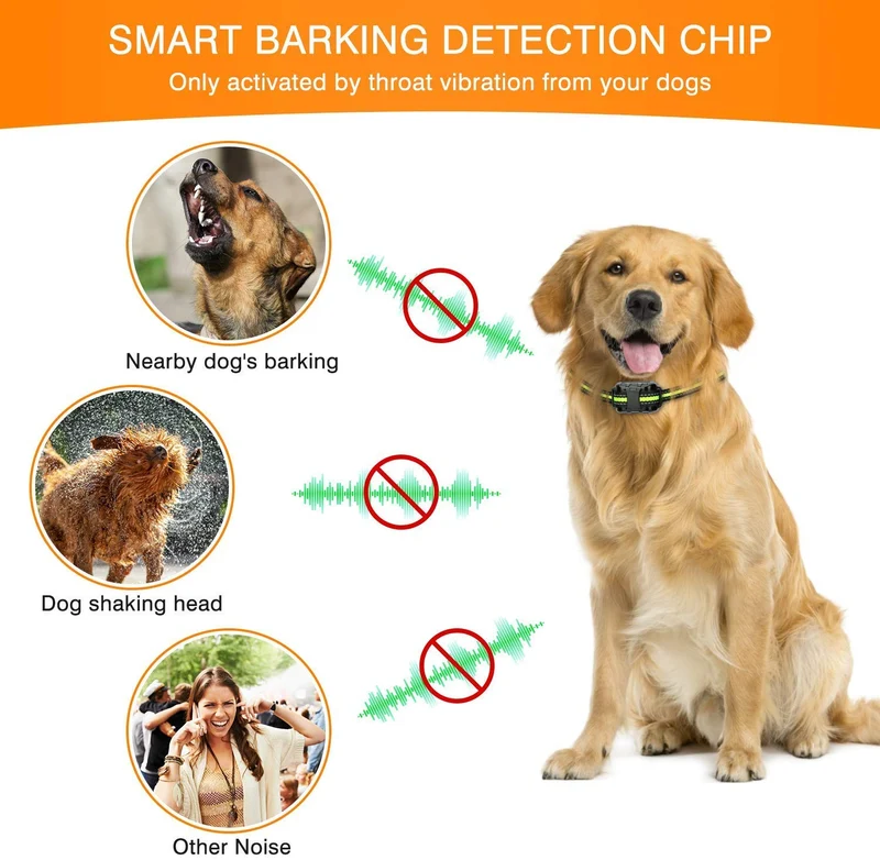 Flittor Bark Collar, No Bark Collar Rechargeable with Beep, Anti bark Collar with Adjustable Sensitivity and Intensity Beep Vibration No Harm Shock for Small Medium Large Dogs