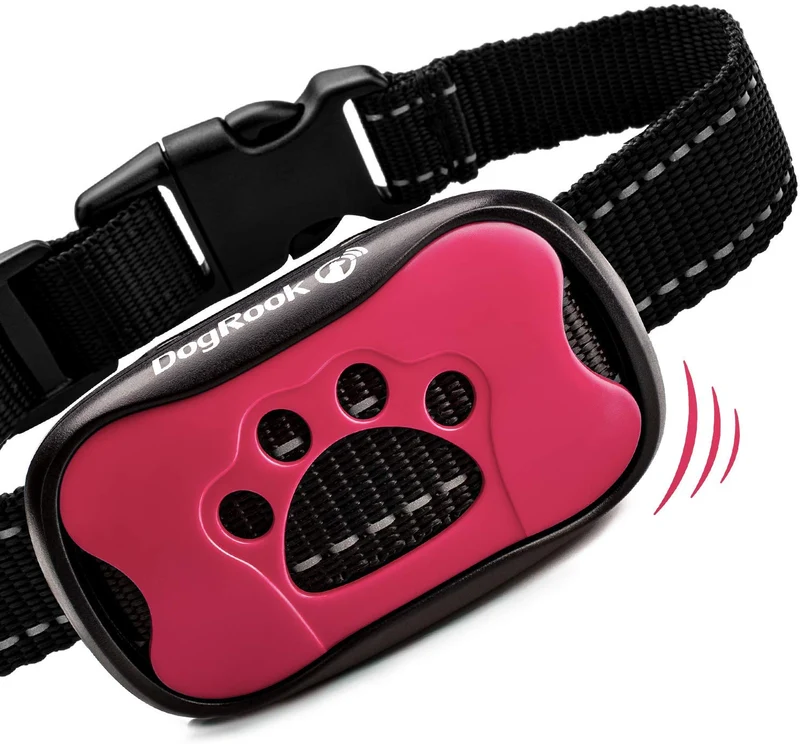 DogRook - Collar de corteza humano, sin choque, acción sin control remoto, modos de vibración y cuidado del sonido, para razas de perros pequeñas, medianas y grandes, sin daño, control de vibración reflectante